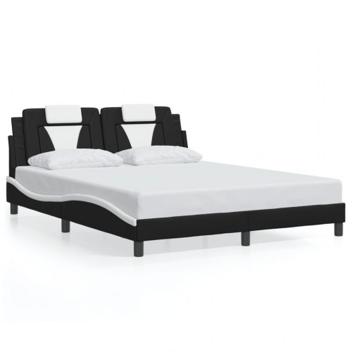 Sengeramme Viana med LED 160 x 200 cm - sort og hvid