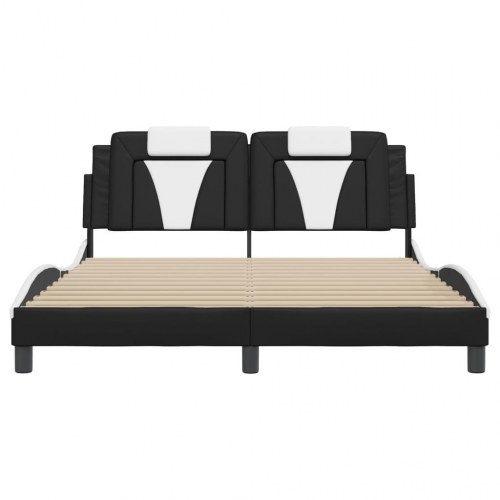 Sengeramme Viana med LED 160 x 200 cm - sort og hvid