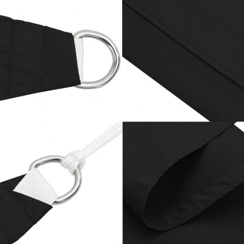 Solsejl 7×5×5 m - sort trekant i 100 % polyester