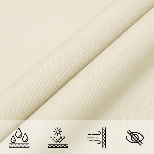 Solsejl trekant 2×2×2 m - 100 % polyester, cremefarvet