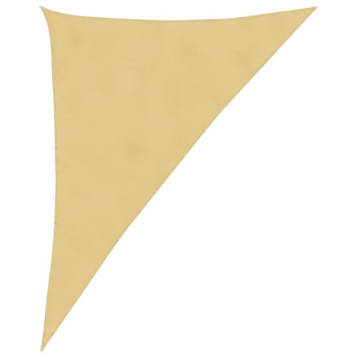 Solsejl trekant 4×5×6,4 m - sandfarvet, 100 % polyester