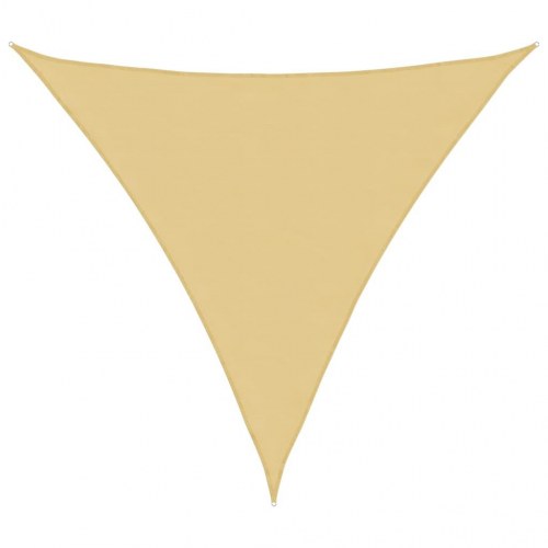 Solsejl trekant 3,6 x 3,6 x 3,6 m - sandfarvet polyester