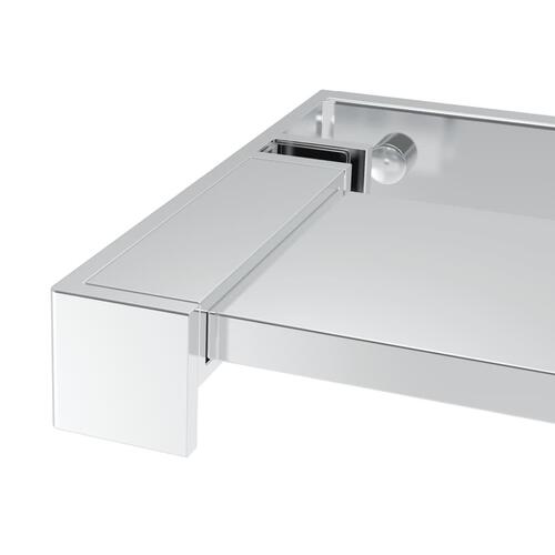 Brusevæg med hylde 100x195 cm sikkerhedsglas og aluminium krom