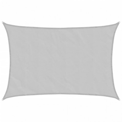 Solsejl 3,5x2,5 m 100 % polyesterstof lysegrå