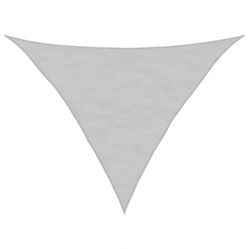 Solsejl trekant 3,5 × 3,5 × 4,9 m - 100 % polyester, lysegrå