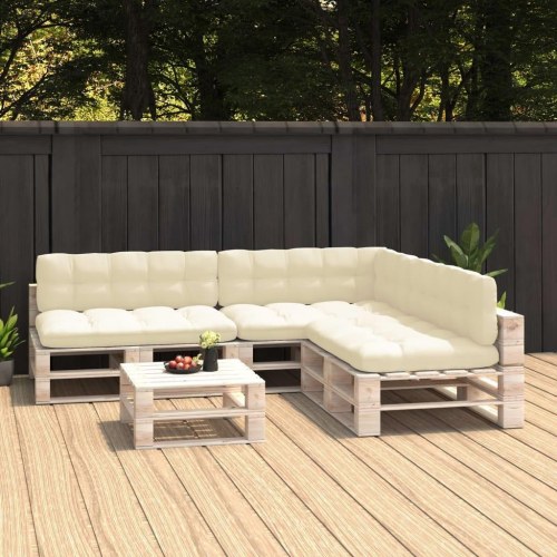 Hynder til pallesofa 7 stk. cremefarvet (OUTLET A)