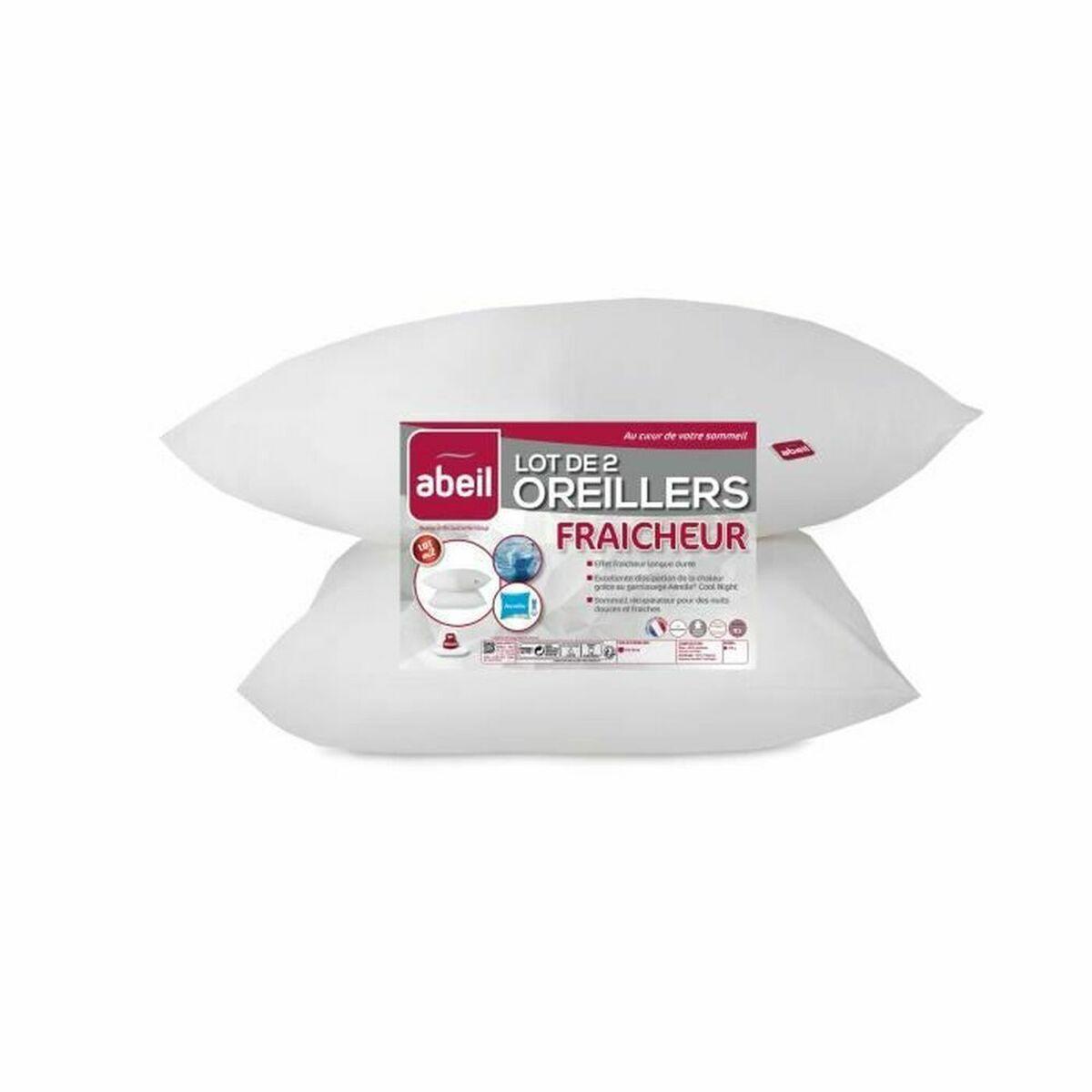 Hovedpuder Abeil 2-pack 60 x 60 cm - Hvid mikrofiber billede