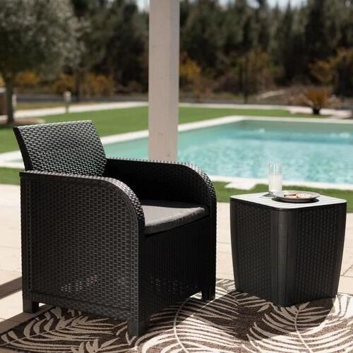have Allibert by KETER San Remo syntetisk Rattan Mørkegrå PP (65 x 63 x 74 cm)