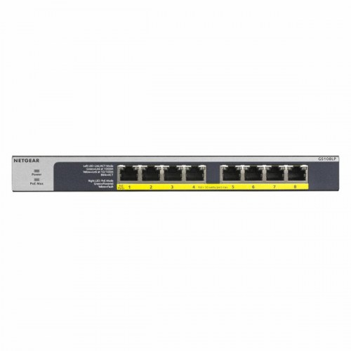 Netværksswitch Netgear GS108LP-100EUS med 8x RJ-45 og PoE