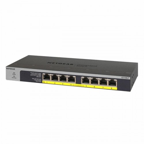 Netværksswitch Netgear GS108LP-100EUS med 8x RJ-45 og PoE