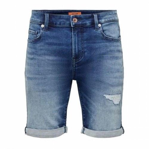 Only & Sons Onsply jeansshorts til mænd - Dark Mid Blue (S)