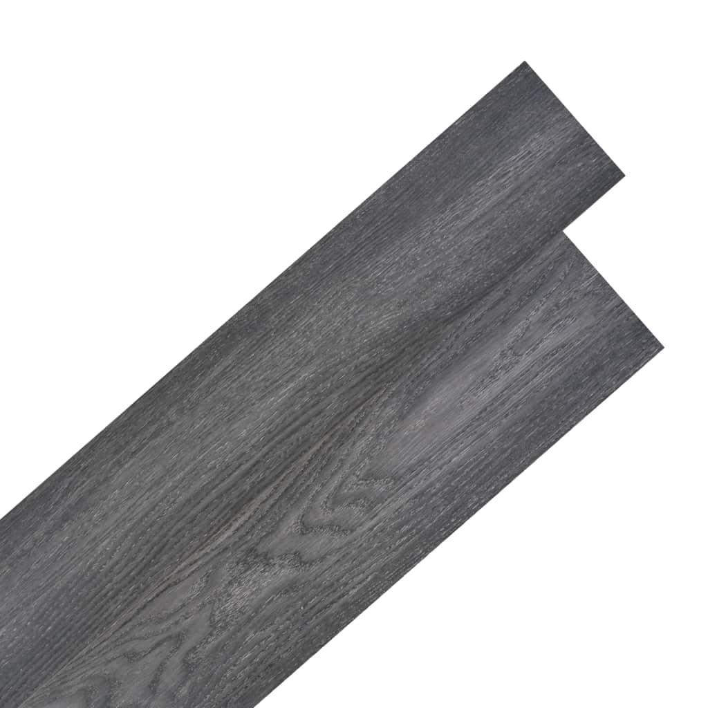 Selvklæbende PVC-gulvplanker 5,02 m² 2 mm sort og hvid