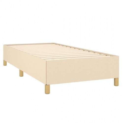 Kontinentalseng med madras 100×200 cm - stof, cremefarvet