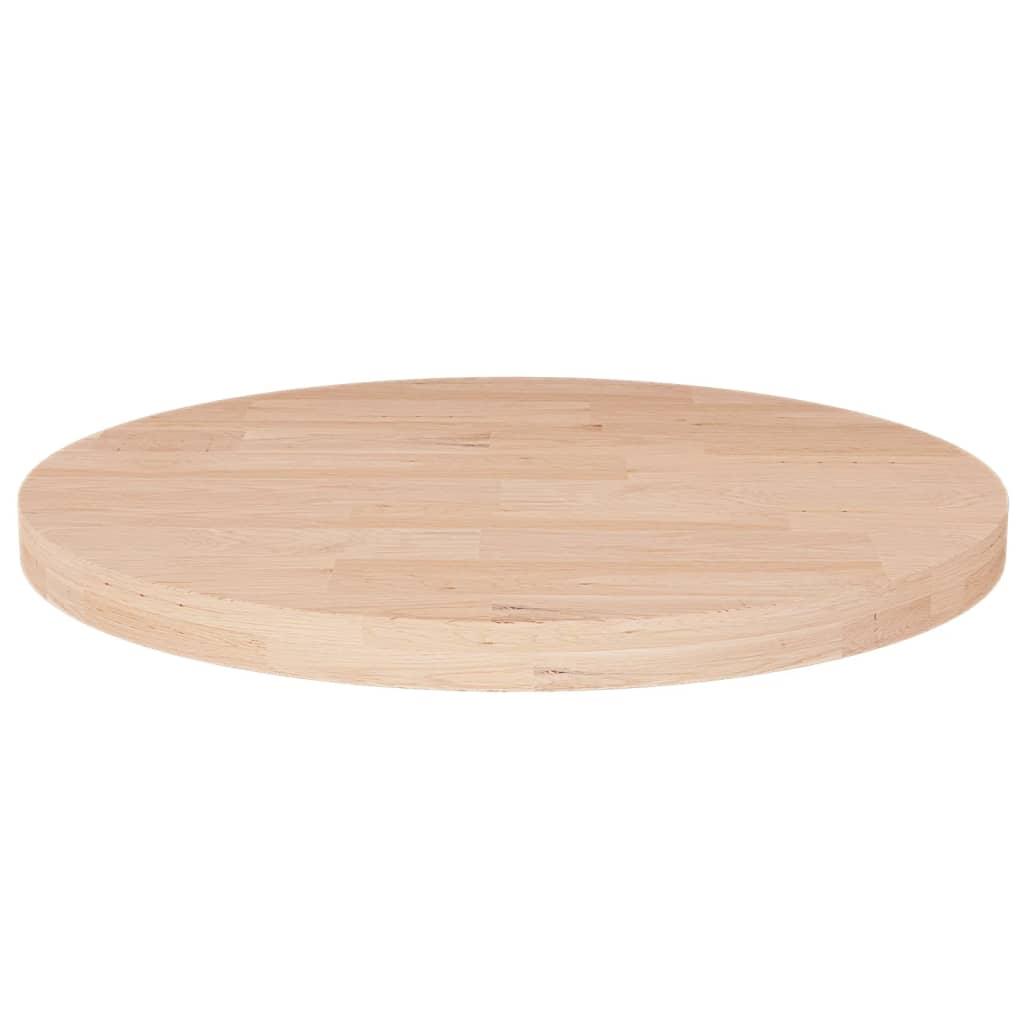 Rund bordplade Ø30x2,5 cm ubehandlet massivt egetræ