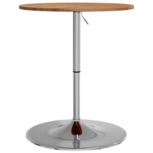 Barbord Ø60x89,5 cm massivt egetræ lysebrun
