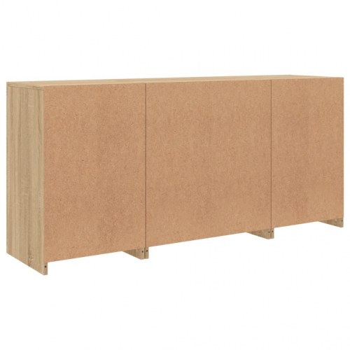 Skænk med LED-lys 142,5×37×67 cm - sonoma-eg