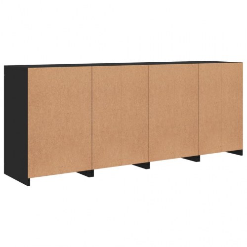 Skænk med LED-lys 164x37x67 cm sort