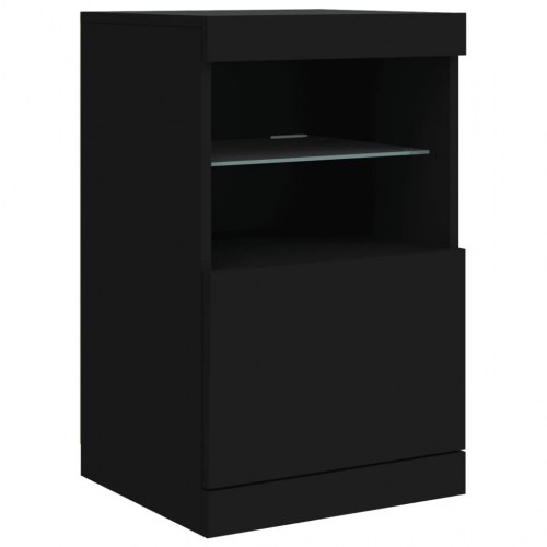 Skænk med LED-lys 164x37x67 cm sort