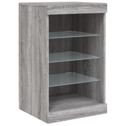 Skænk med LED-lys 123×37×67 cm - grå sonoma-eg