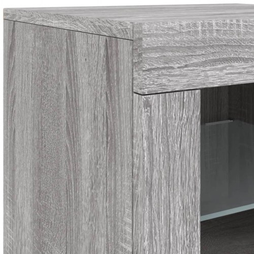 Skænk med LED-lys 123×37×67 cm - grå sonoma-eg