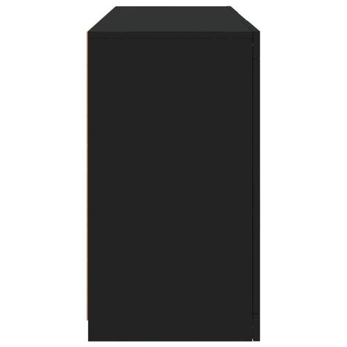 Skænk med LED-lys 123x37x67 cm sort