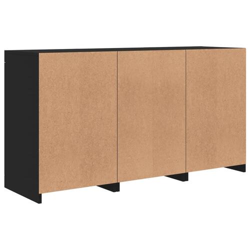 Skænk med LED-lys 123x37x67 cm sort