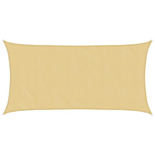 Solsejl 7x4 m 100 % polyesterstof sandfarvet