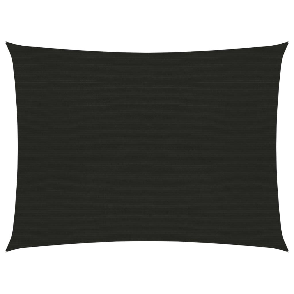 Solsejl 160 g/m² 6x7 m HDPE sort billede