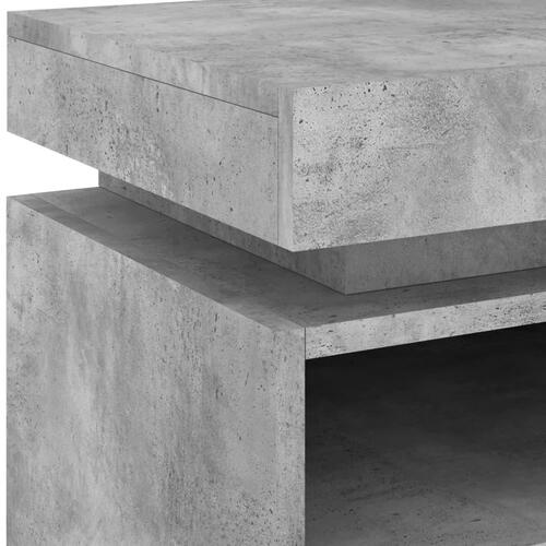 Sengeborde 2 stk. med LED-lys 40x39x48,5 cm betongrå