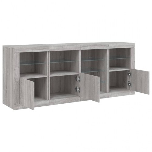 Skænk med LED-lys 164×37×67 cm - grå sonoma-eg