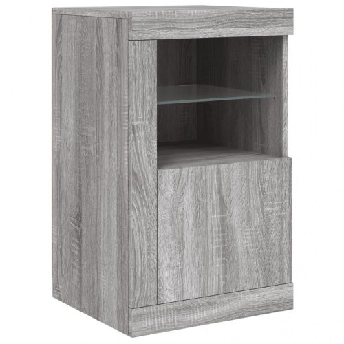 Skænk med LED-lys 164×37×67 cm - grå sonoma-eg