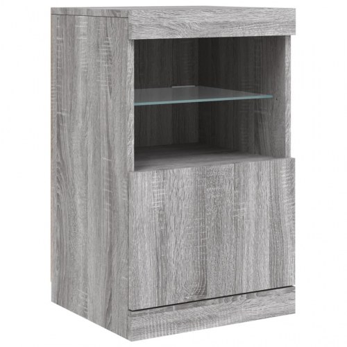 Skænk med LED-lys 164×37×67 cm - grå sonoma-eg