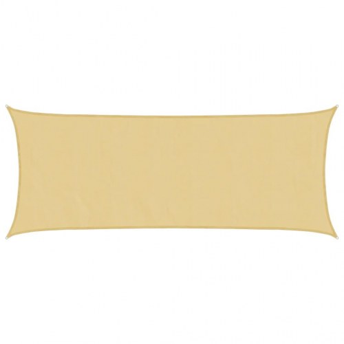 Solsejl 4,5 × 2 m - sandfarvet, vandafvisende polyester
