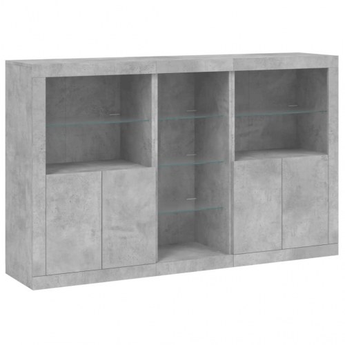 Skænk med LED-lys 162×37×100 cm - betongrå