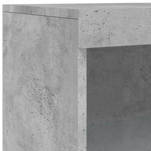 Skænk med LED-lys 181,5x37x100 cm - betongrå