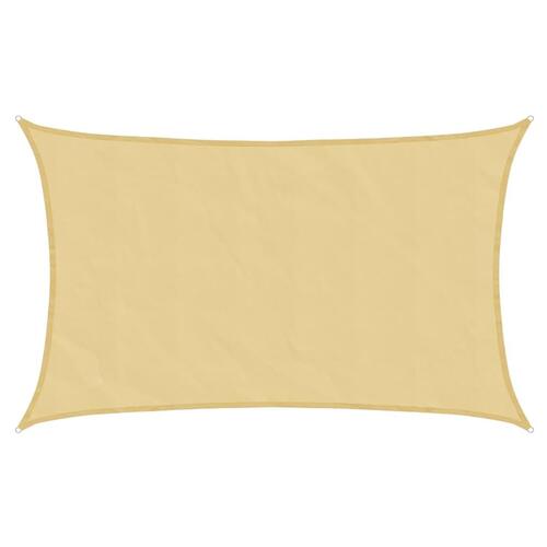 Solsejl 8x5 m 100 % polyesterstof sandfarvet