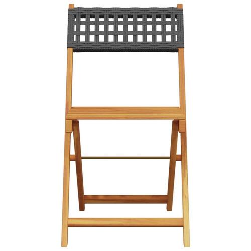 Bistrostole 2 stk. massivt akacietræ og polyrattan sort