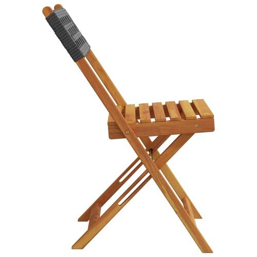Bistrostole 2 stk. massivt akacietræ og polyrattan sort