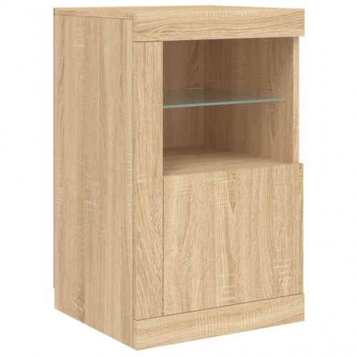 Skænk med LED-lys 164×37×67 cm - sonoma-eg
