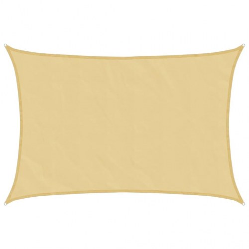 Solsejl 4×3 m - sandfarvet, 100 % polyester med PU-belægning