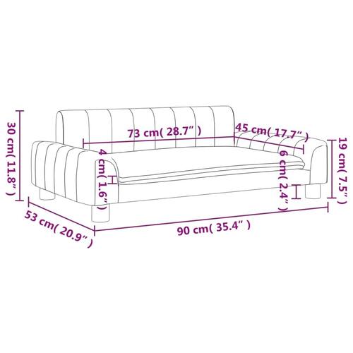 Sofa til børn 90x53x30 cm stof gråbrun