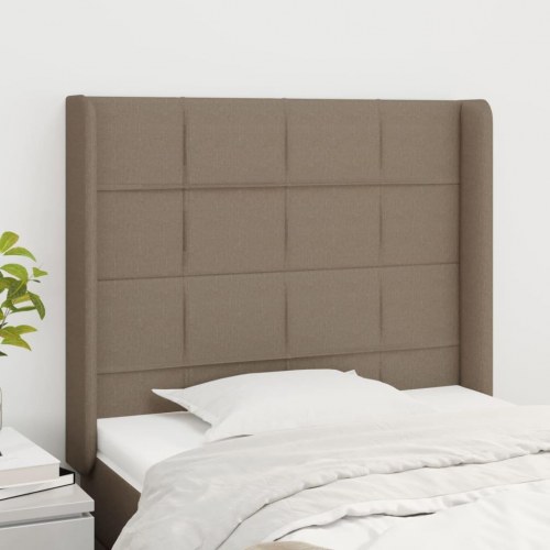 Sengegavl med kanter - gråbrun, 103 x 16 x 118/128 cm