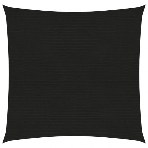 Solsejl 7 × 7 m - HDPE 160 g/m², sort firkantet
