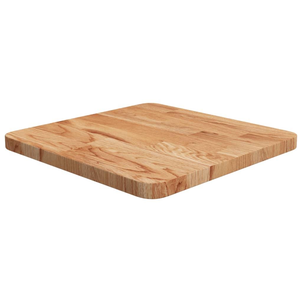 Firkantet Bordplade 40x40x2 5 Cm Behandlet Massivt Eg Lysebrun