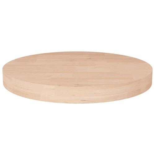 Rund bordplade Ø40x4 cm ubehandlet massivt egetræ
