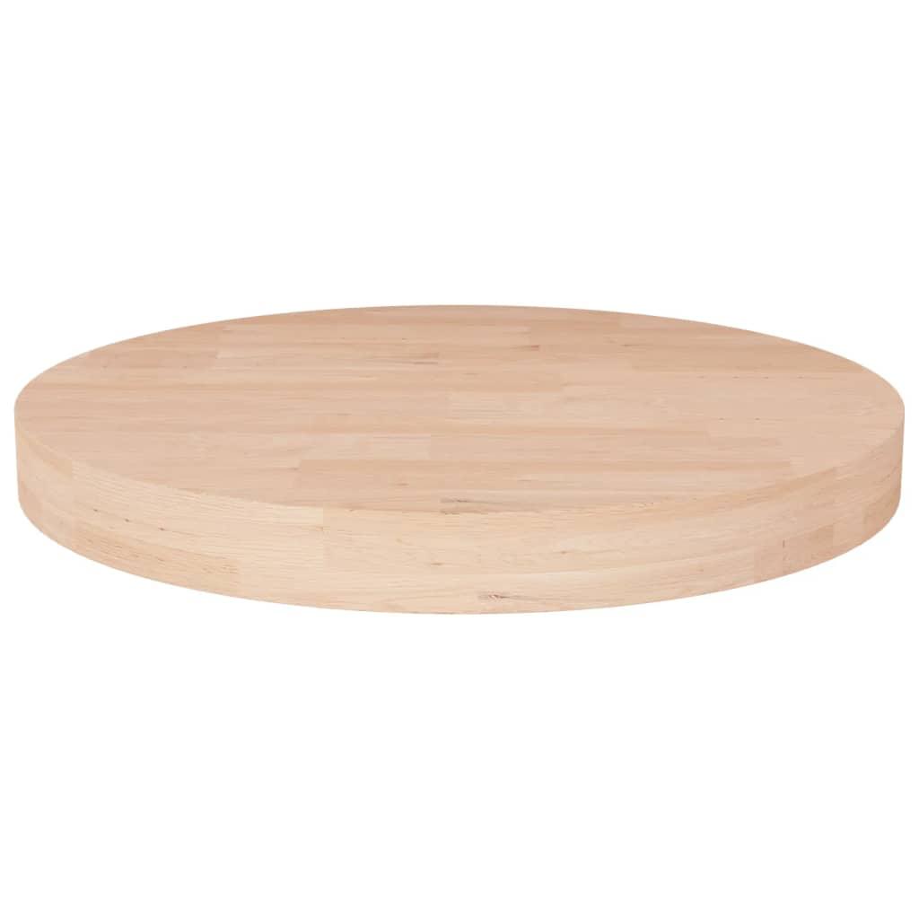 Rund bordplade Ø40x4 cm ubehandlet massivt egetræ