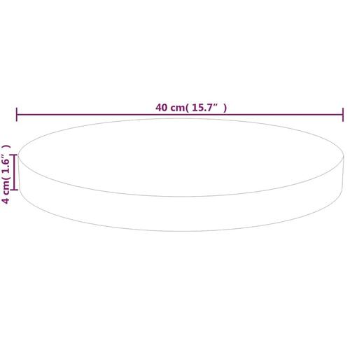 Rund bordplade Ø40x4 cm ubehandlet massivt egetræ