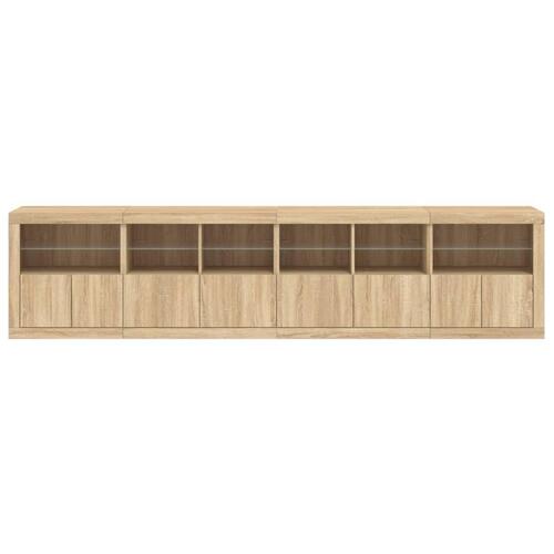 Skænk med LED-lys 283x37x67 cm sonoma-eg