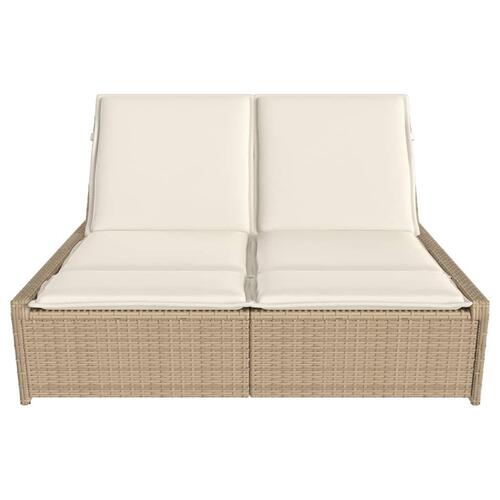 Solseng med hynder polyrattan beige