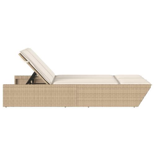 Solseng med hynder polyrattan beige